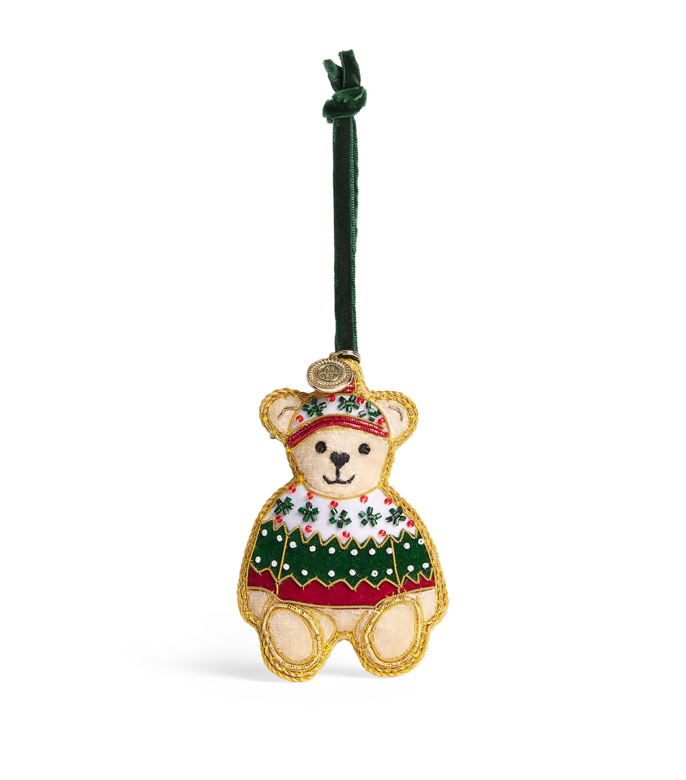 Harrods Cotton Embellished Bear Tree Decoration