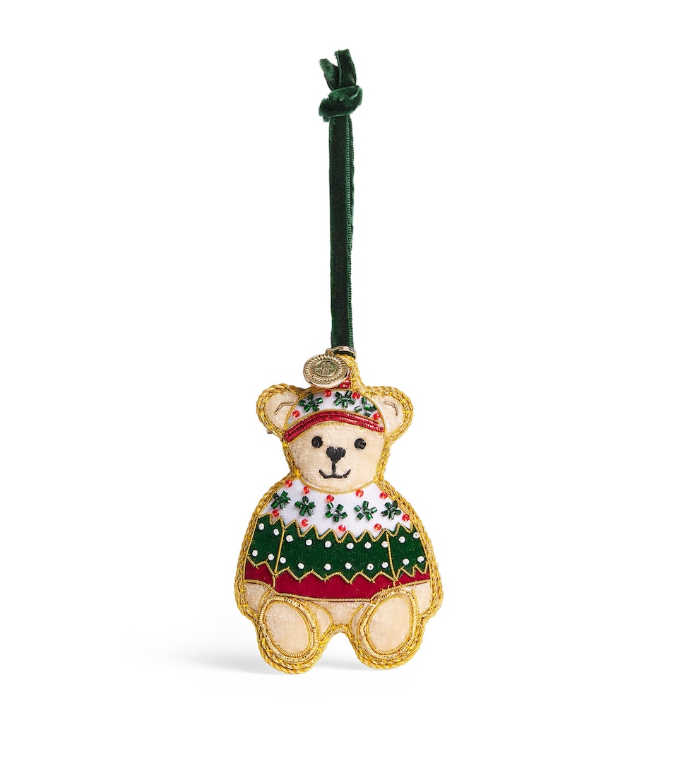Harrods Cotton Embellished Bear Tree Decoration