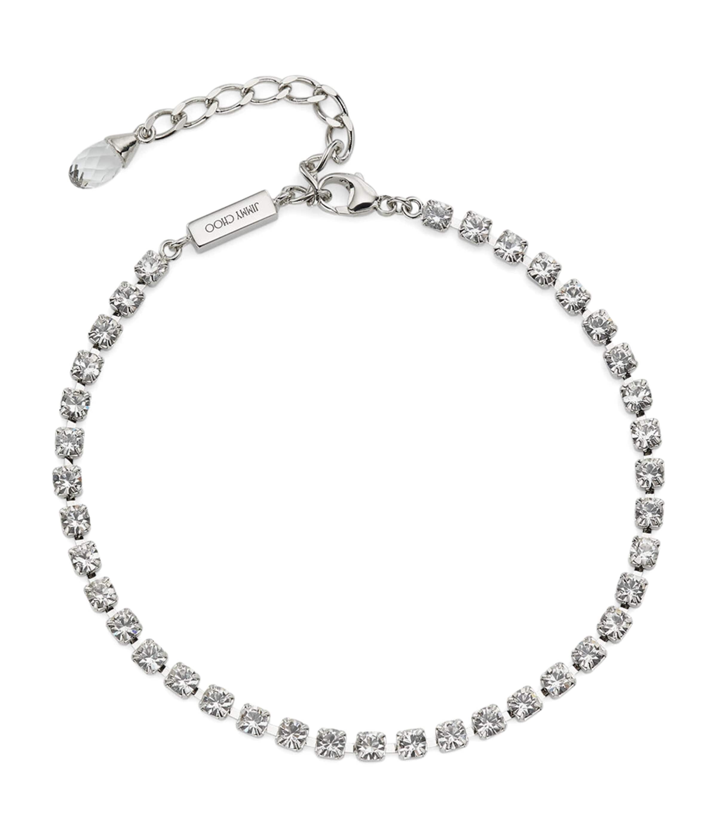 Jimmy Choo Saeda Crystal Anklet Silver/crystal