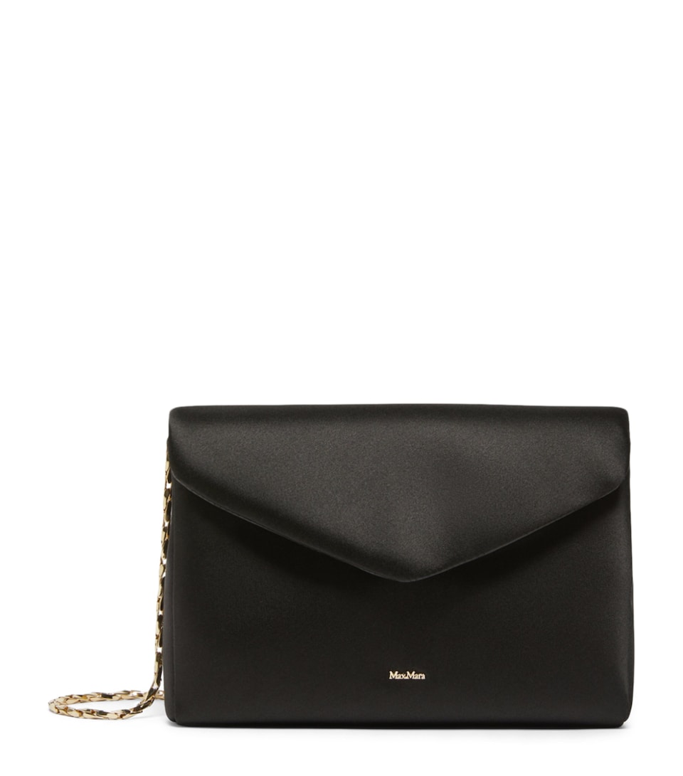 Max Mara Satin Clutch Bag Black