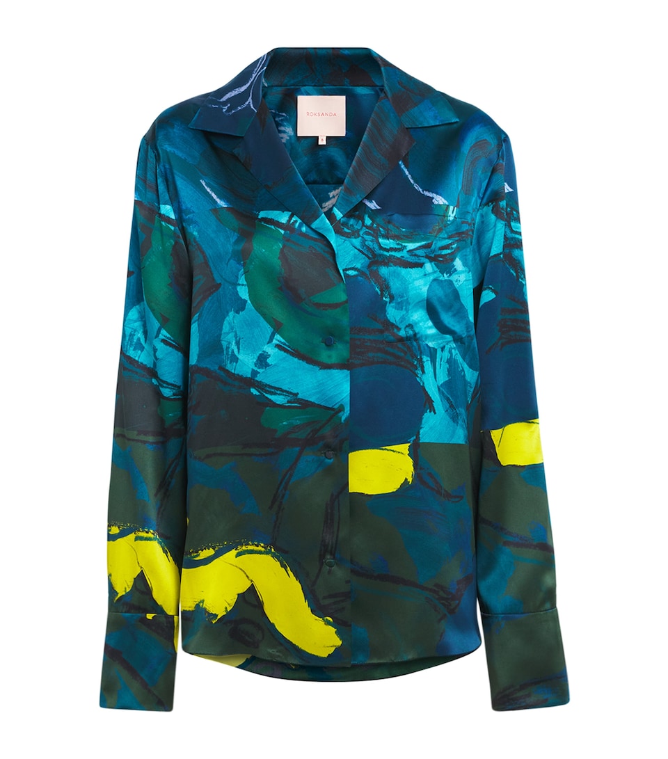 Roksanda Womens V-Neck Delan Shirt Brush Verdant
