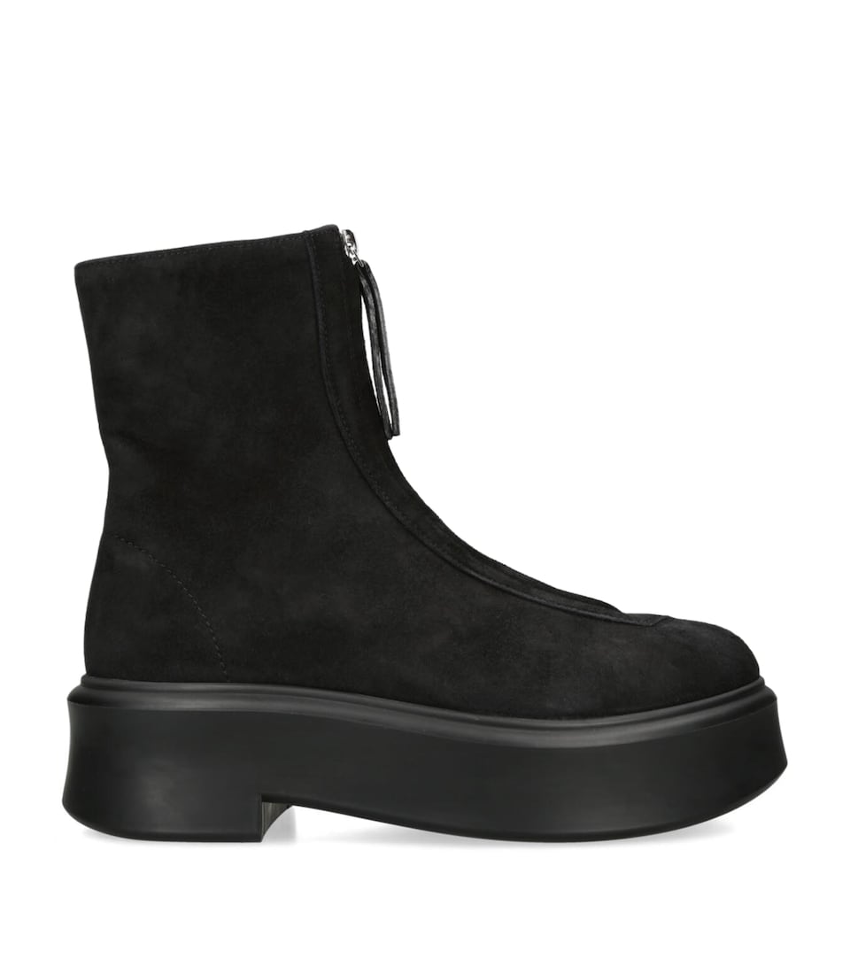 Zipped Suede Ankle Boots 50