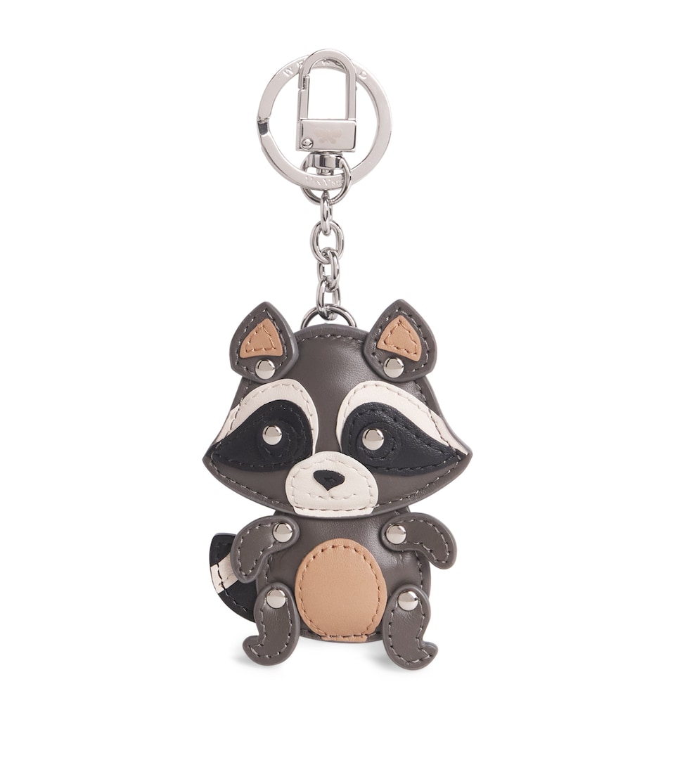 Leather Raccoon Key Ring