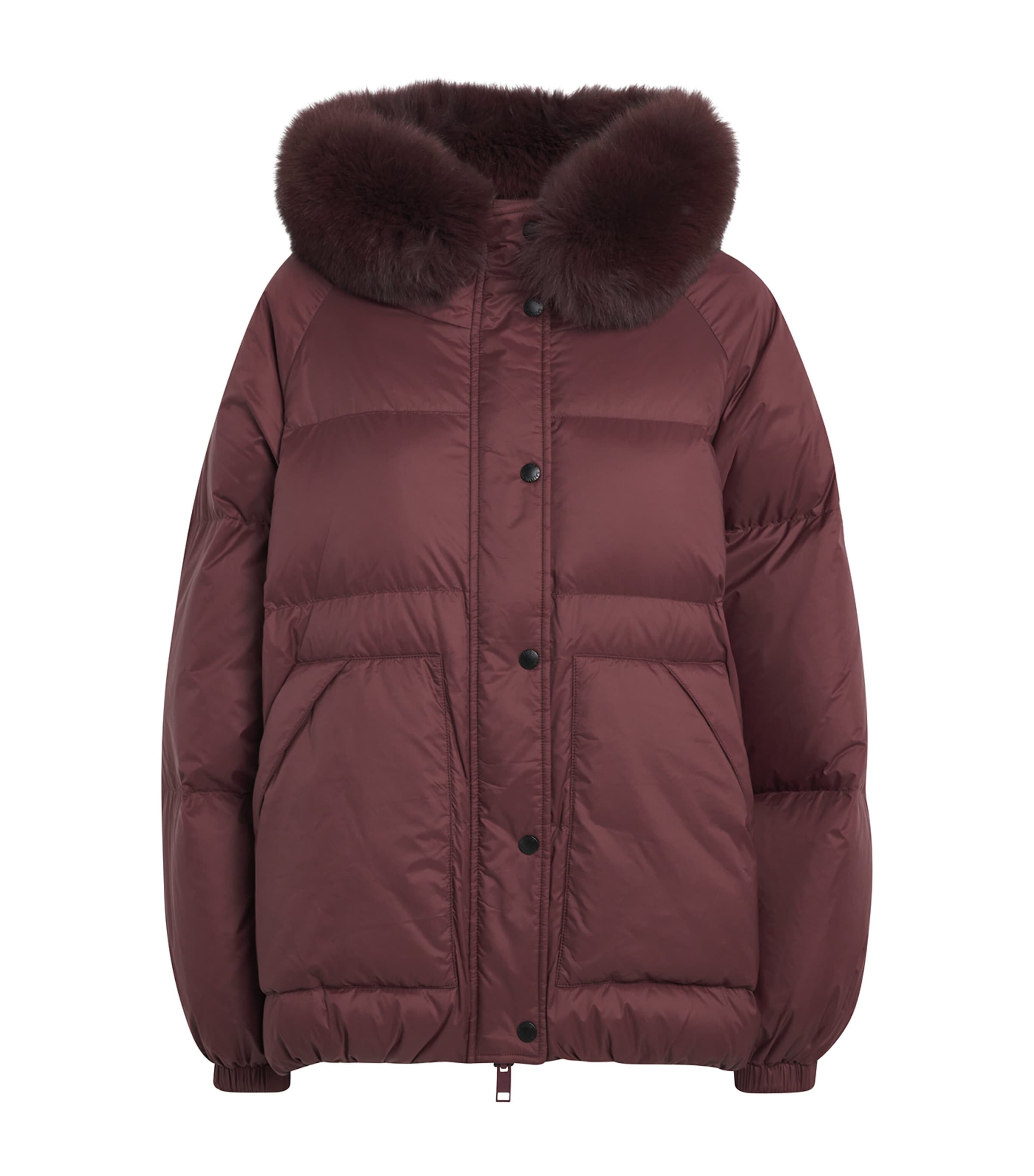 Down Fox Fur-Trim Puffer Jacket