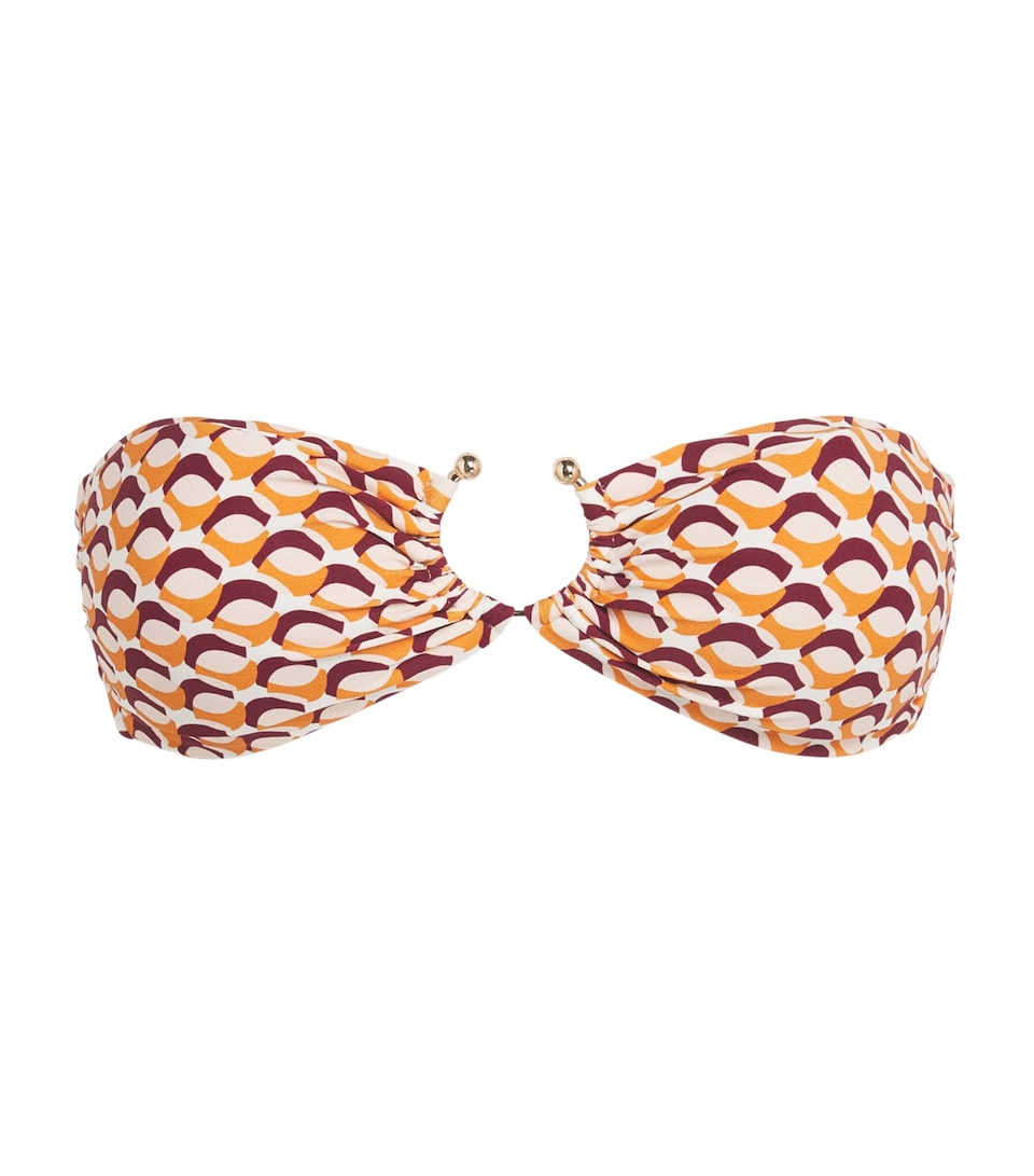 Melissa Odabash Womens Strapless Printed Byron Bikini Top Retro