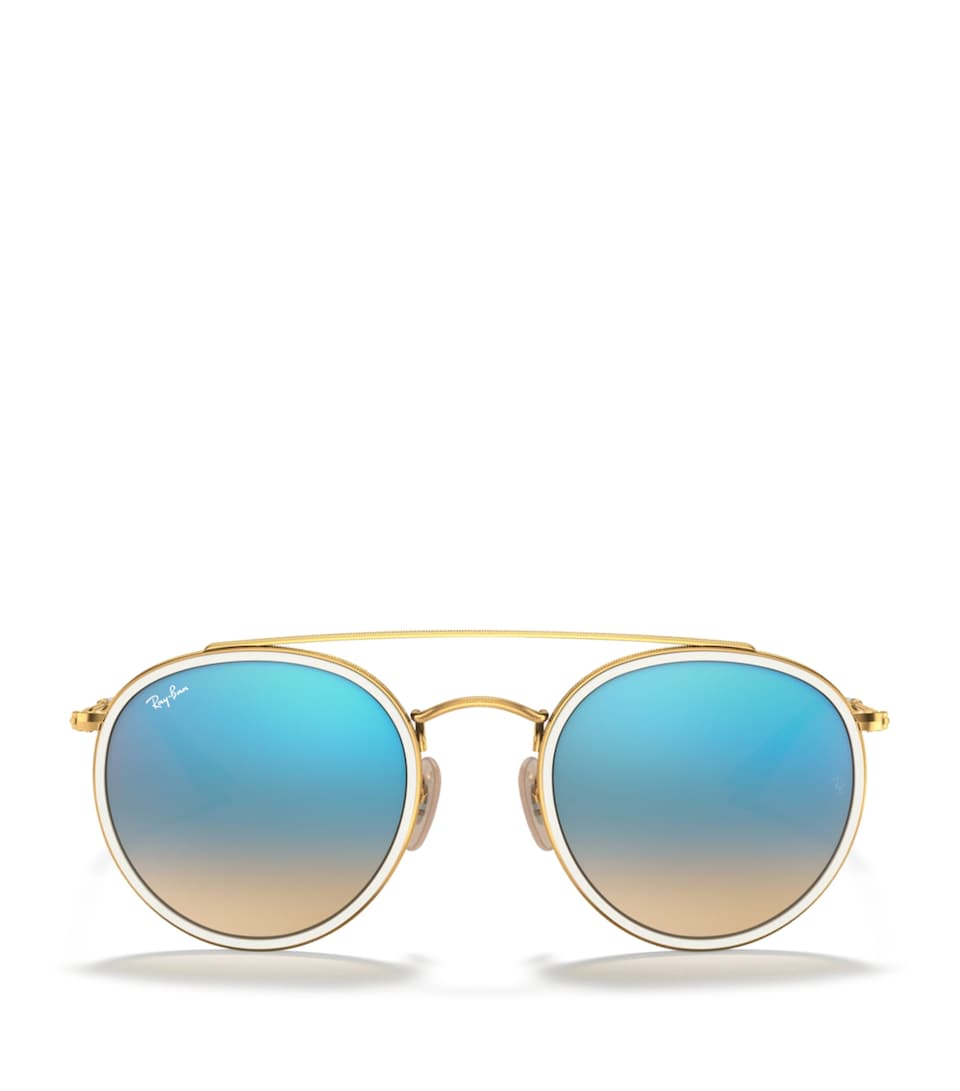 Ray-Ban Round Double-Bridge Sunglasses Gold