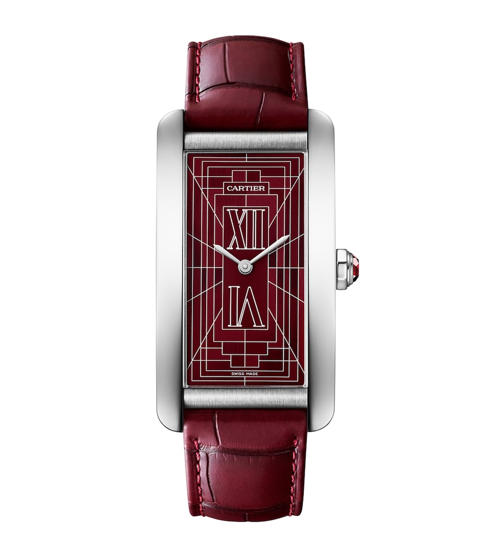 Cartier Large White Gold Tank Américaine Watch 24.4mm Platinum