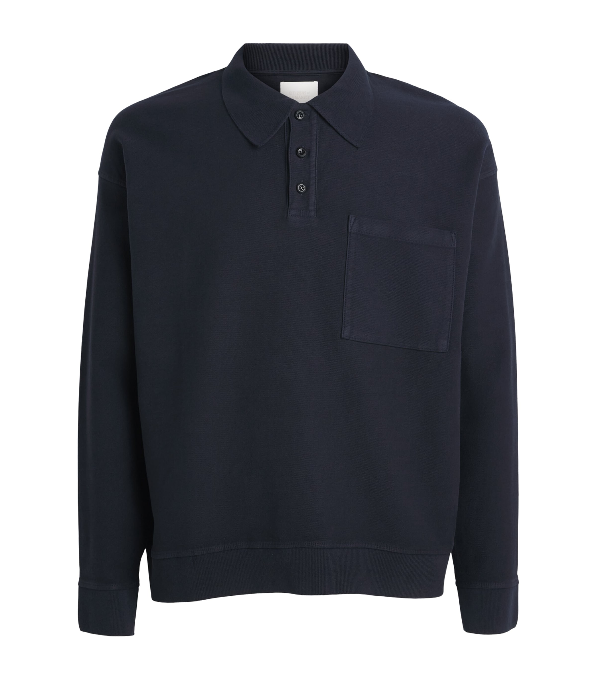 Citizens of Humanity Mens Cotton-Blend Polo Shirt Nvy