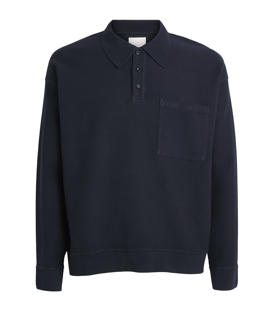 Citizens of Humanity Mens Cotton-Blend Polo Shirt Nvy
