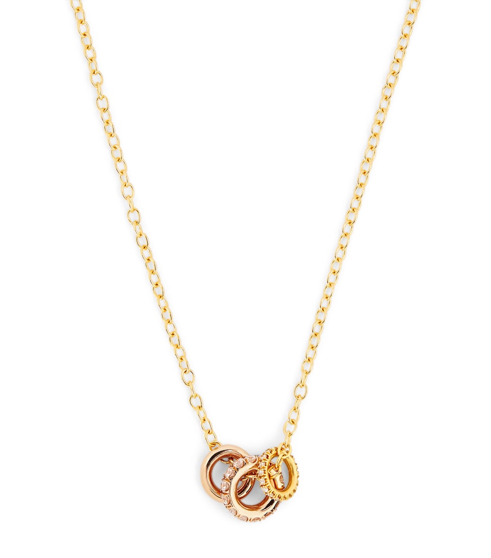 Yellow Gold, Rose Gold and Diamond Chain Necklace