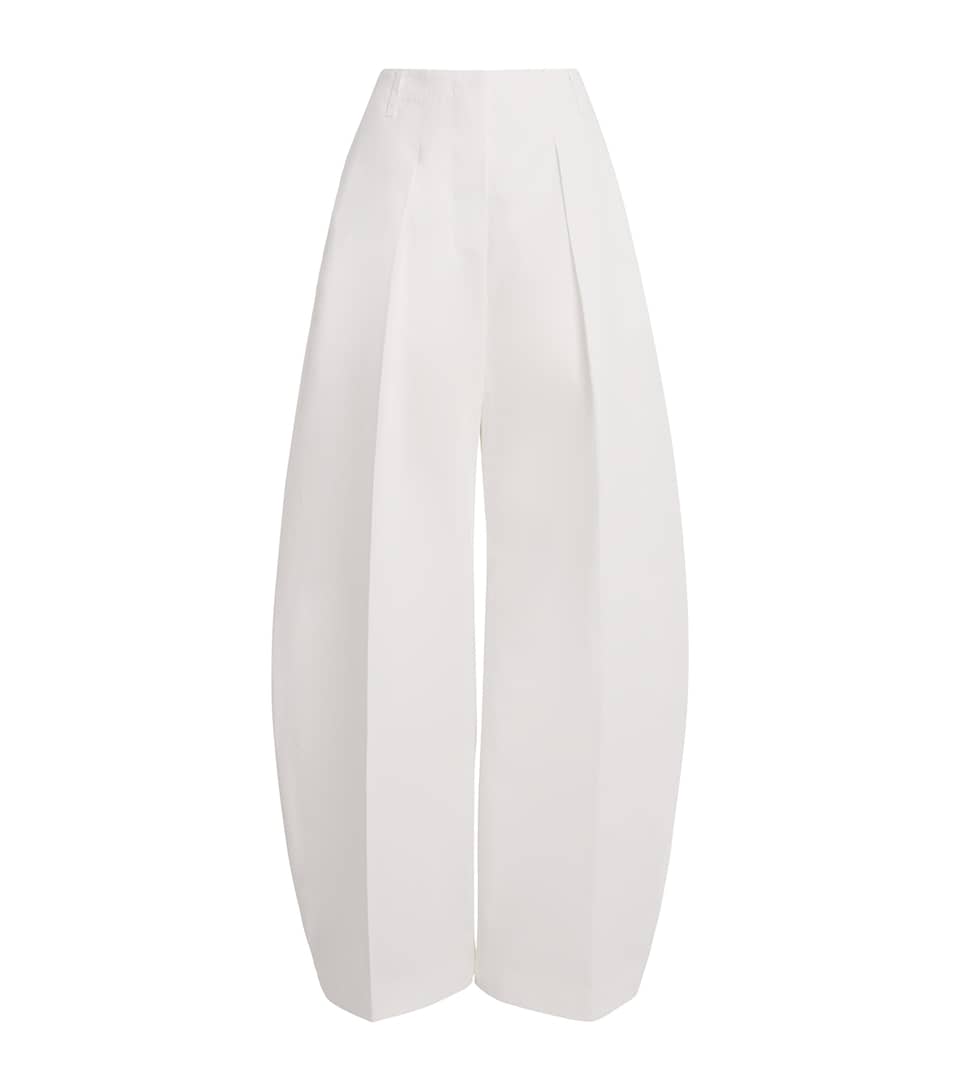 Twill Pleated Ovalo Trousers