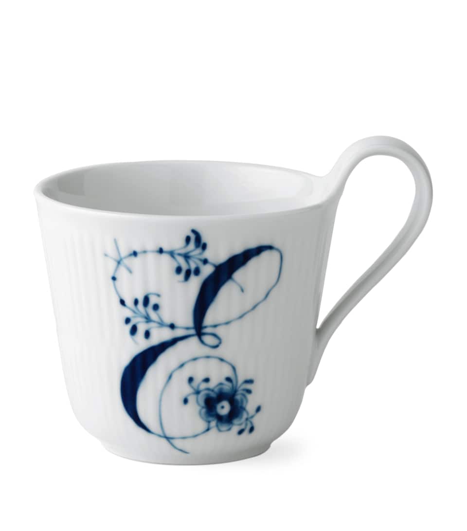 Royal Copenhagen Porcelain Fluted Alphabet Mug Blue