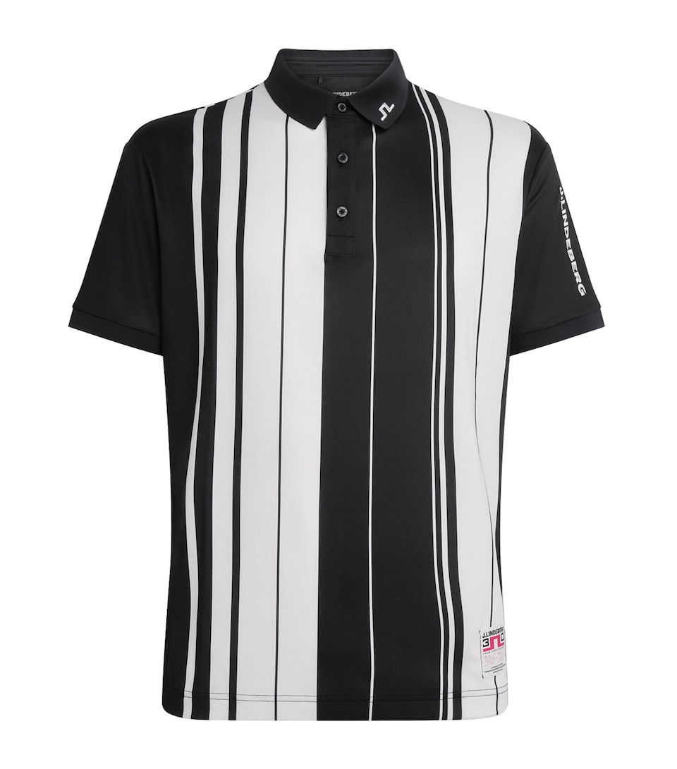 J Lindeberg Mens 30Y Tour Tech Stripe Polo Shirt Stripe