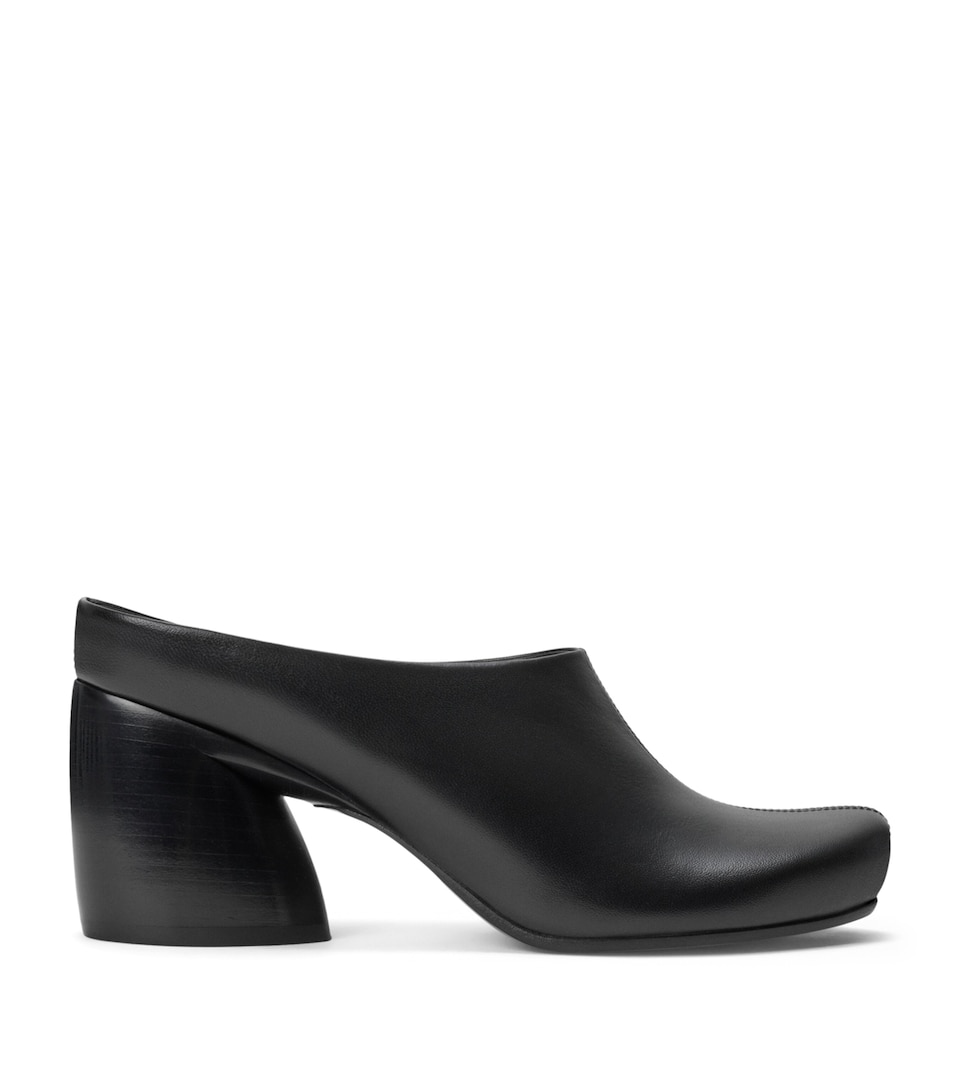 LOEWE Lambskin Oval Mules 70 Black