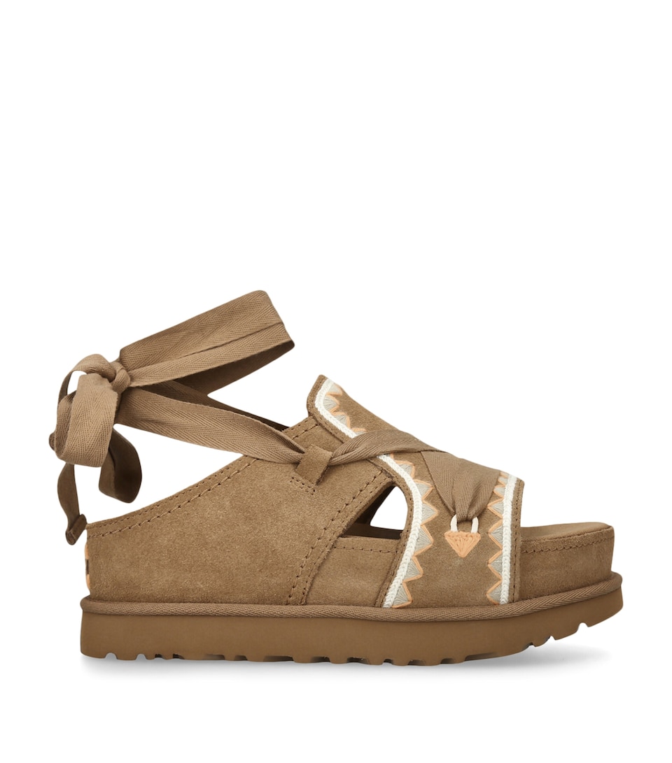 UGG Goldenstar Hi Artstitch Sandals Tan Comb