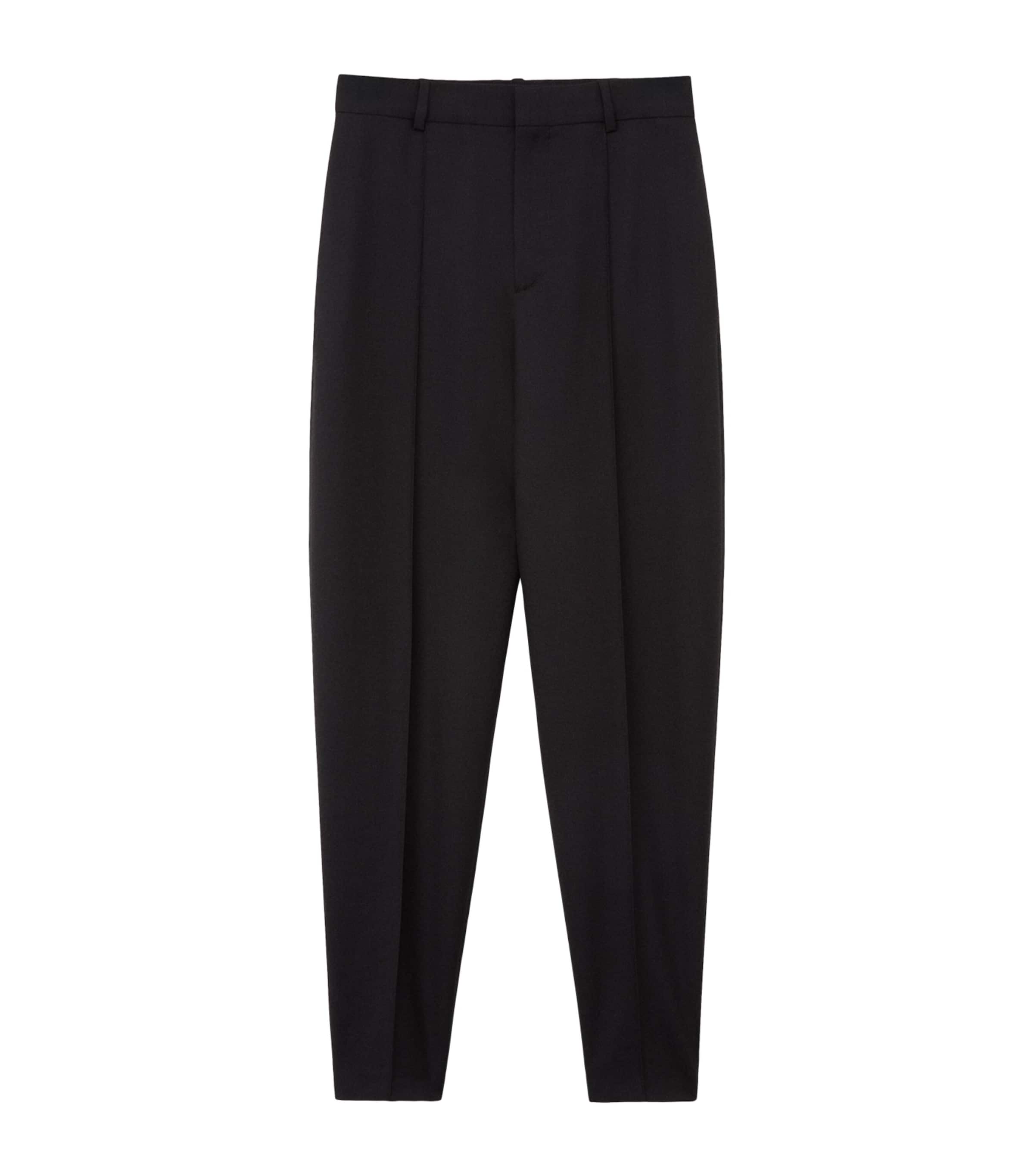 LOEWE Womens Wool-Blend Tapered Trousers Black