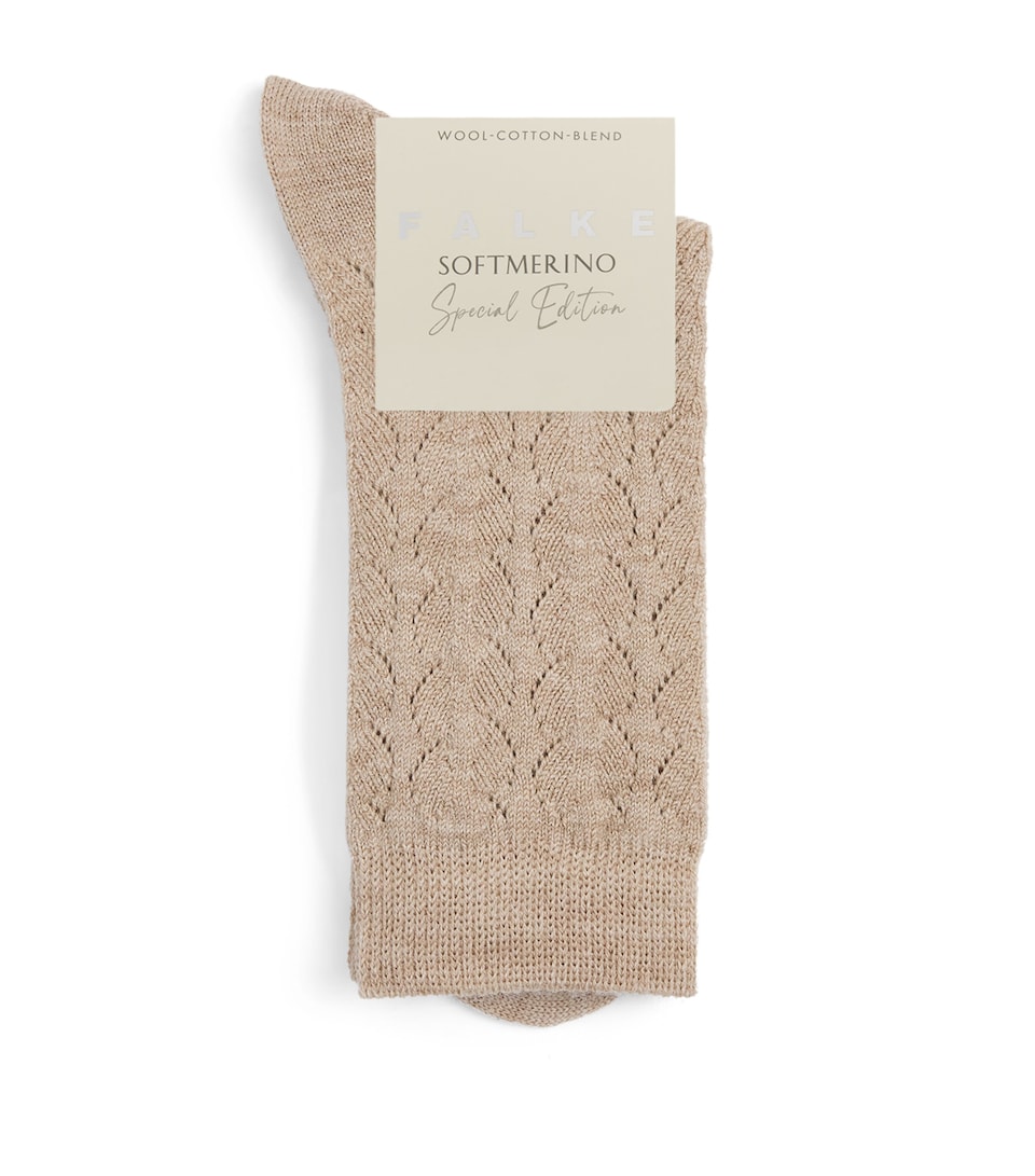 Falke Womens Merino Wool-Cotton Socks Nature Mel