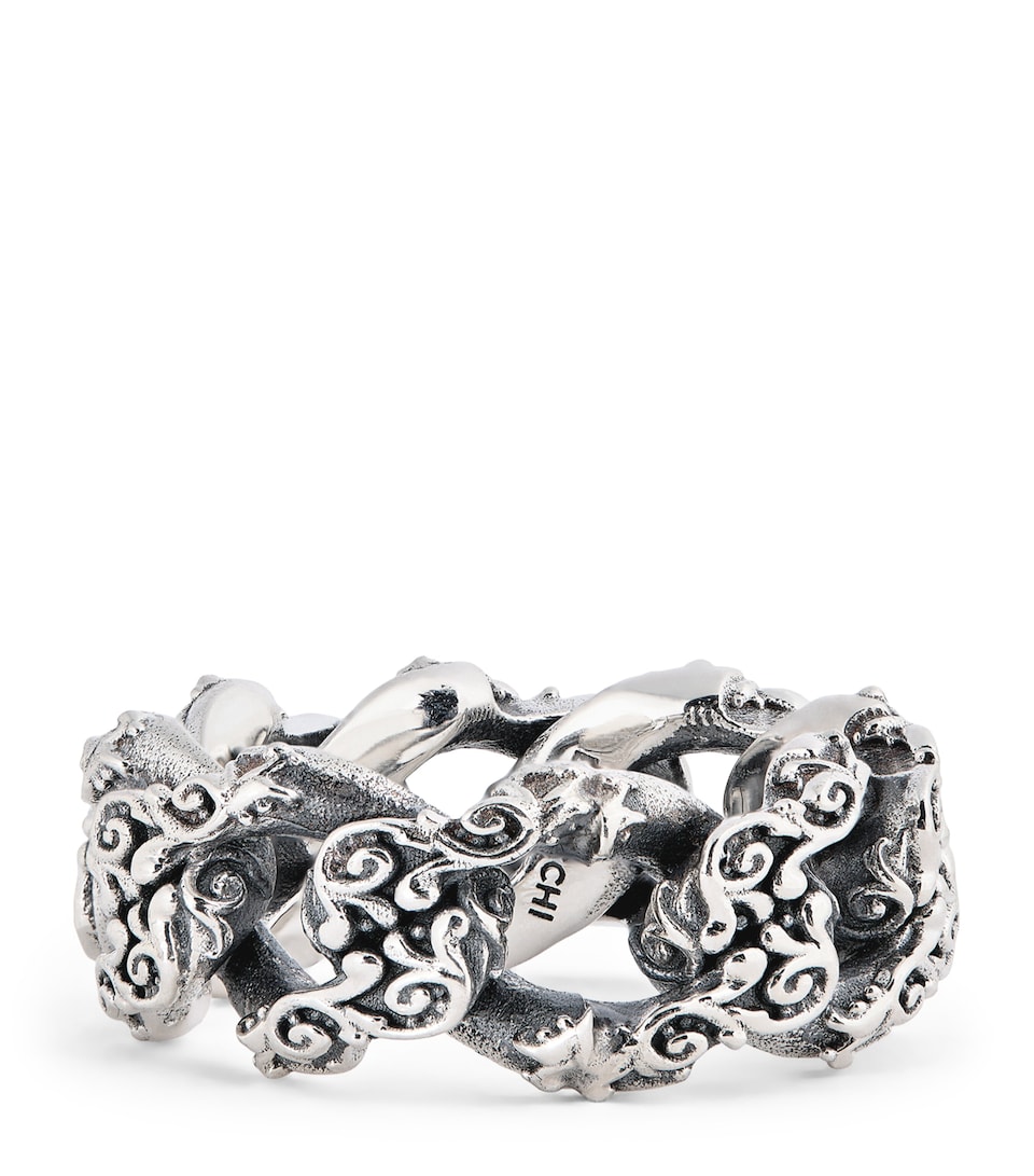 Sterling Silver Flourishing Chain Ring