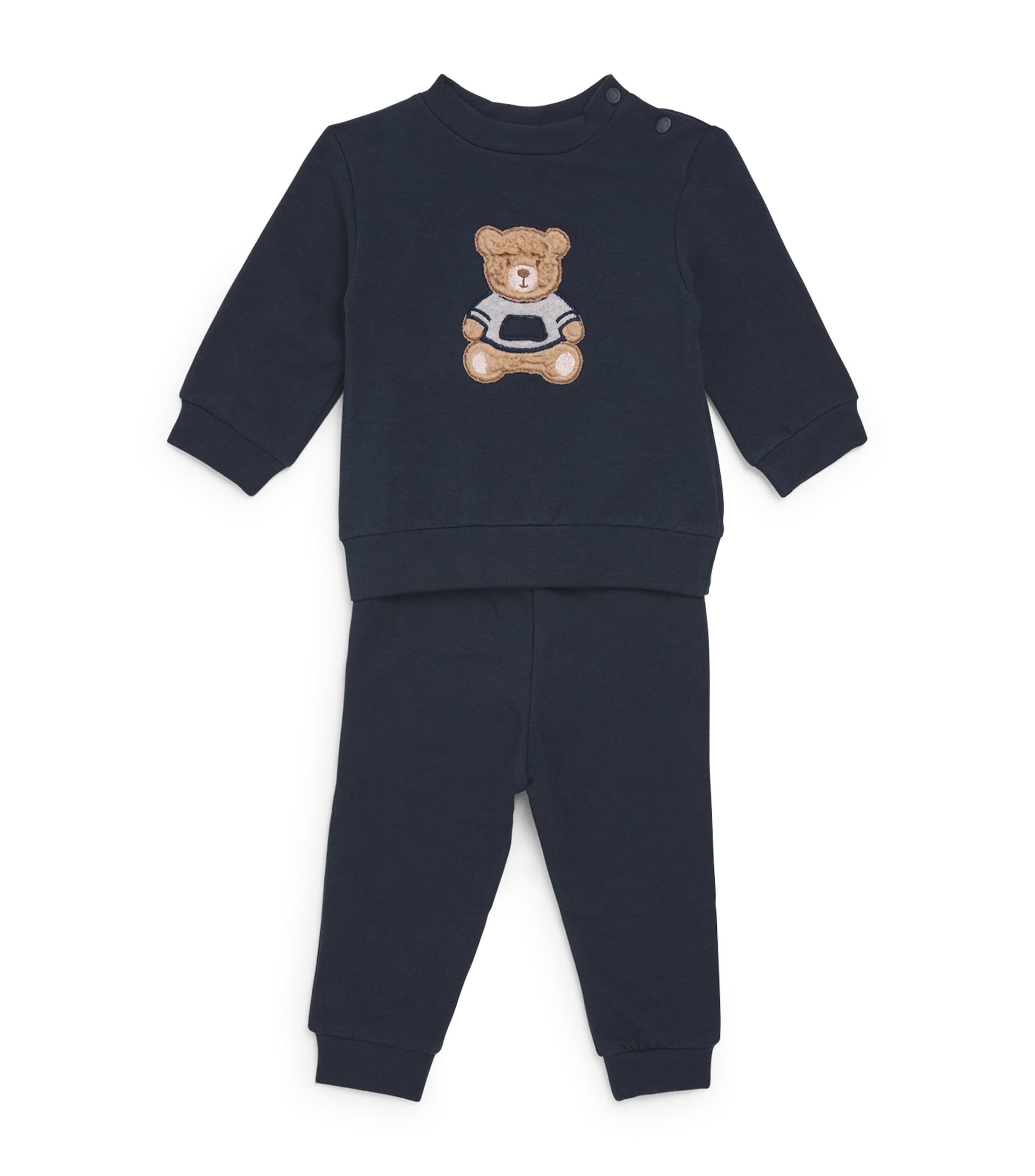 Patachou Stretch-Cotton Teddy Sweatshirt and Sweatpants Set (6 Months – 4 Years) Marine