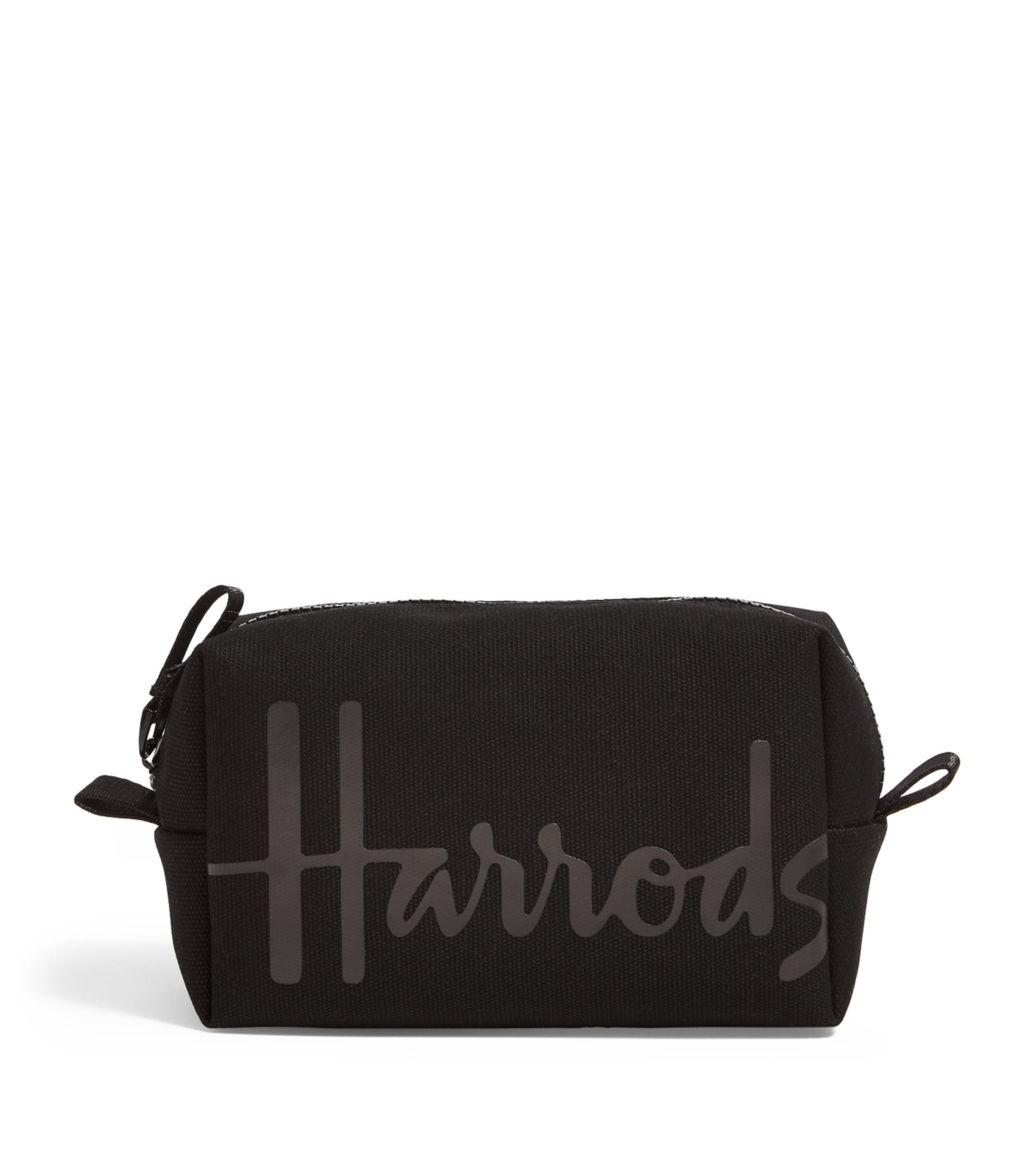 Harrods Cotton Logo Cosmetics Bag Black