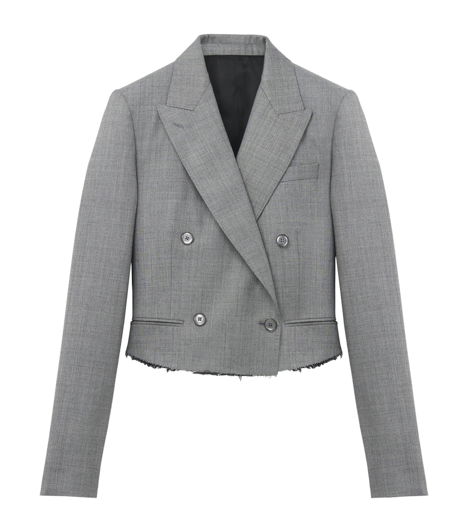 McQueen Womens Cropped Double-Breasted Blazer