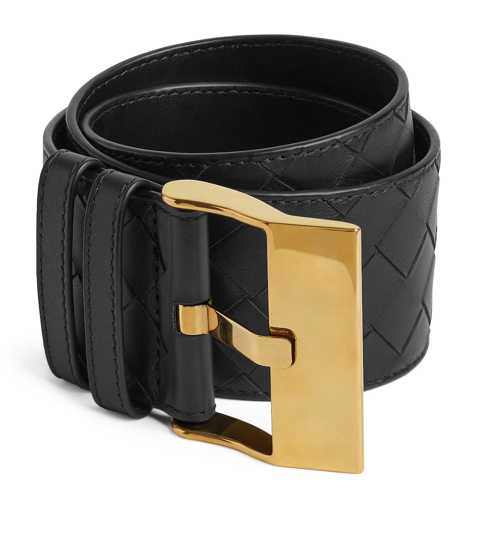 Large Calfskin Intrecciato Watch Belt