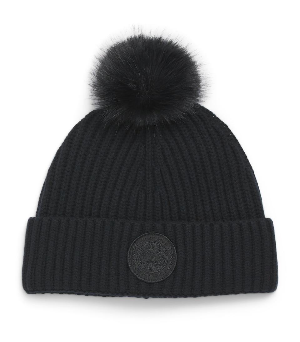 Canada Goose Wool-Cashmere Pom-Pom Toque Beanie Black