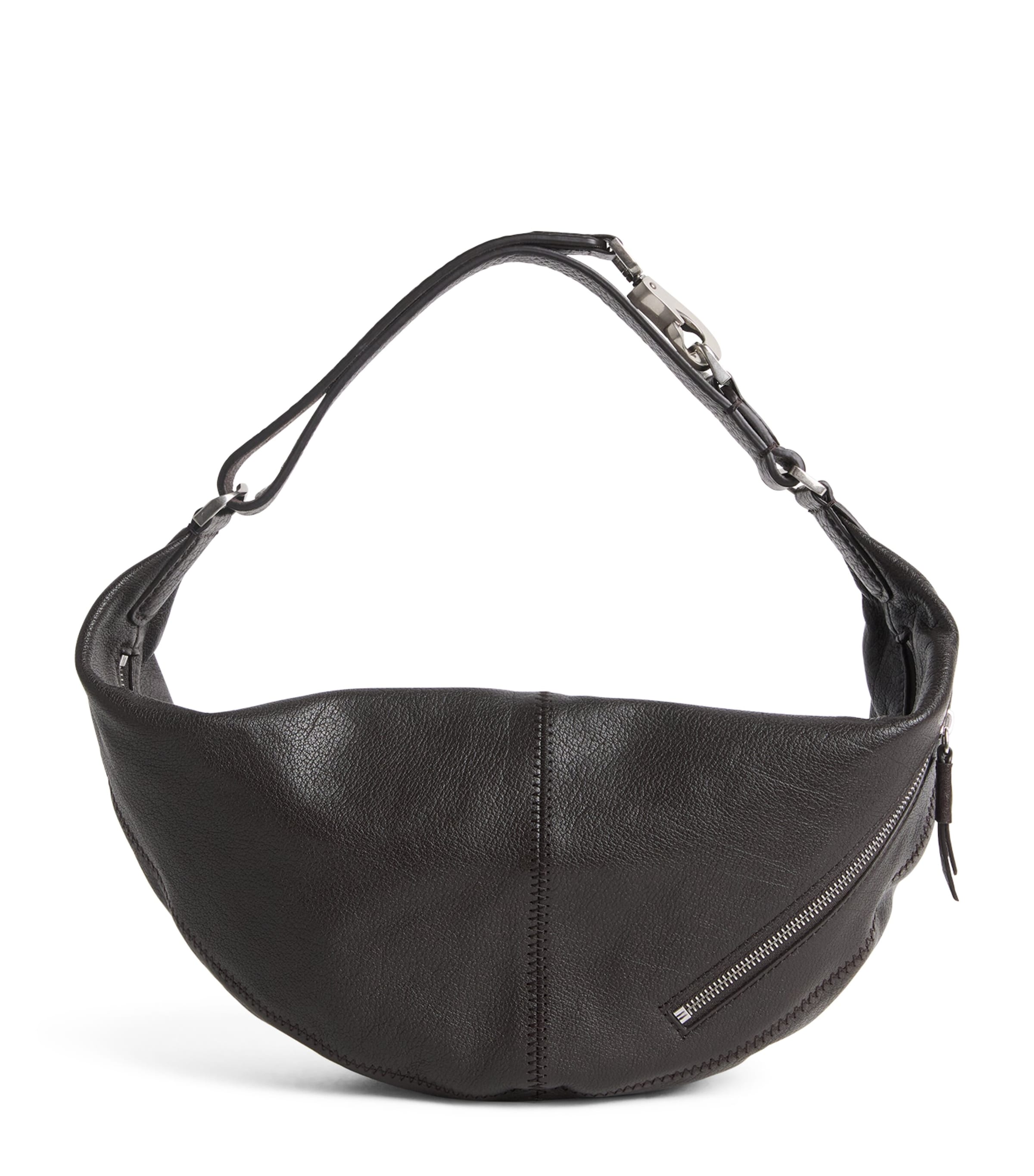 Lemaire Mini Leather Quiver Clip Shoulder Bag Dark Chocolate
