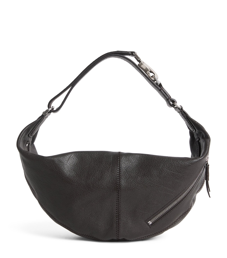 Lemaire Mini Leather Quiver Clip Shoulder Bag Dark Chocolate