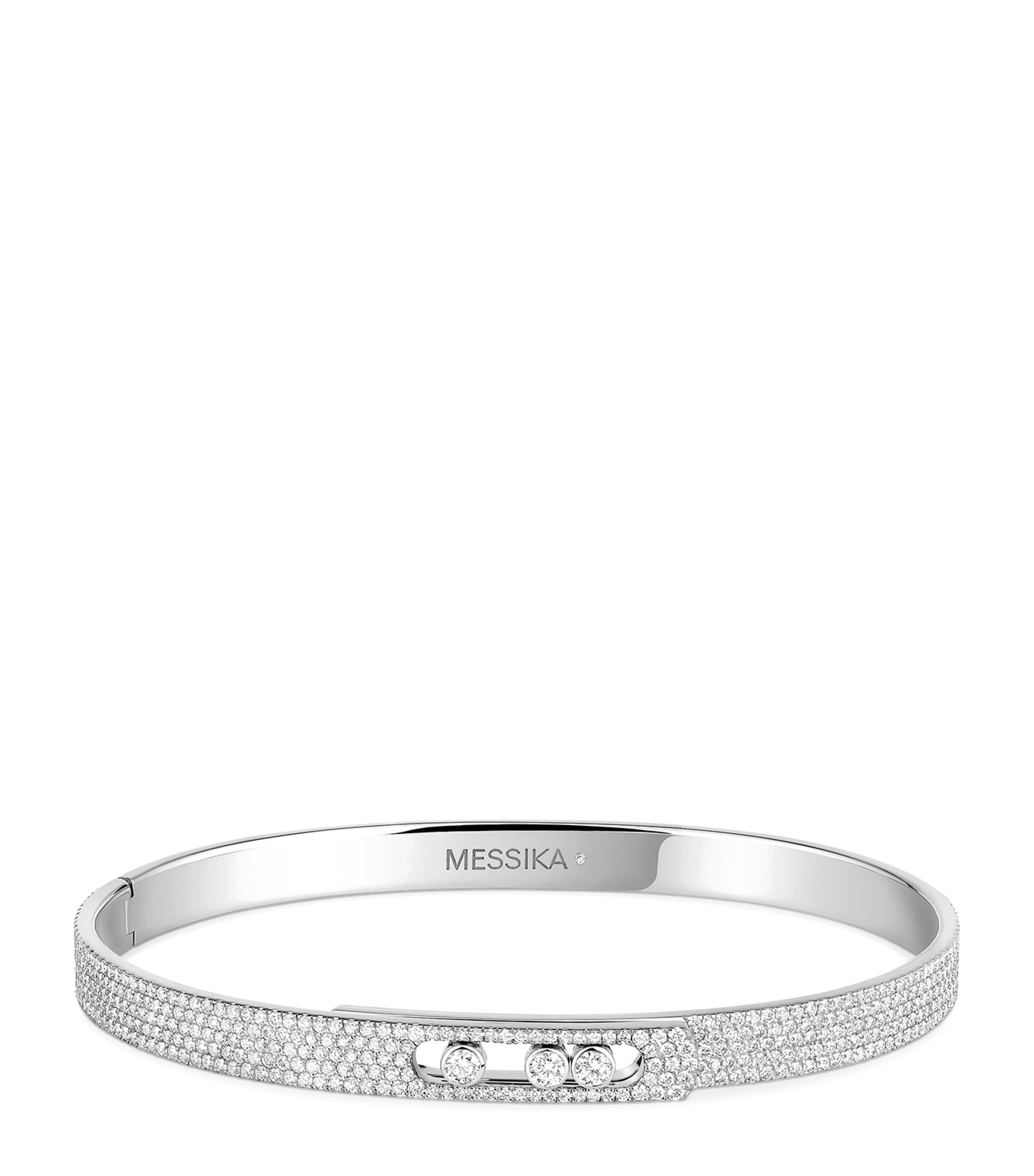 Messika Move Noa White Gold and Diamond Pavé Bangle White Gold