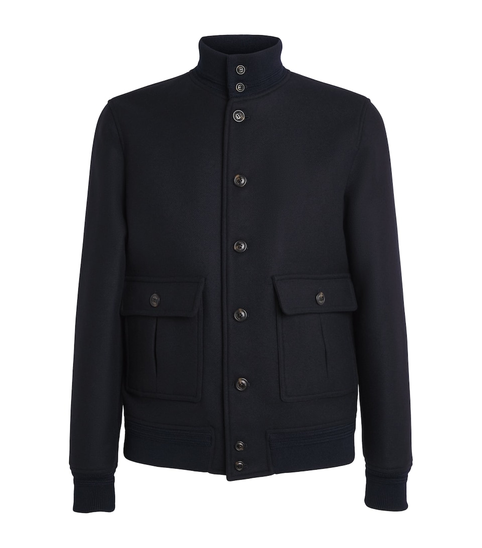 Valstar Mens Virgin Wool Valstarino Bomber Jacket Navy