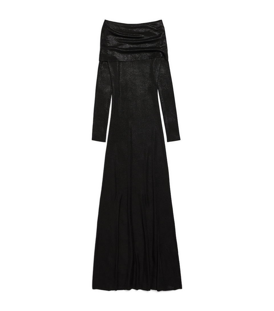 Balenciaga Womens Off-The-Shoulder Maxi Dress
