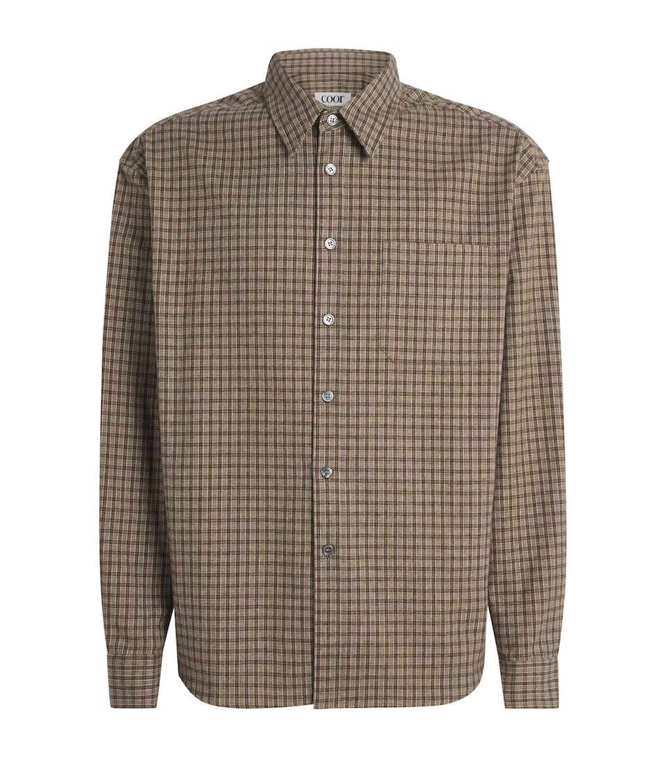 Coor Mens Check Shirt Sand Green