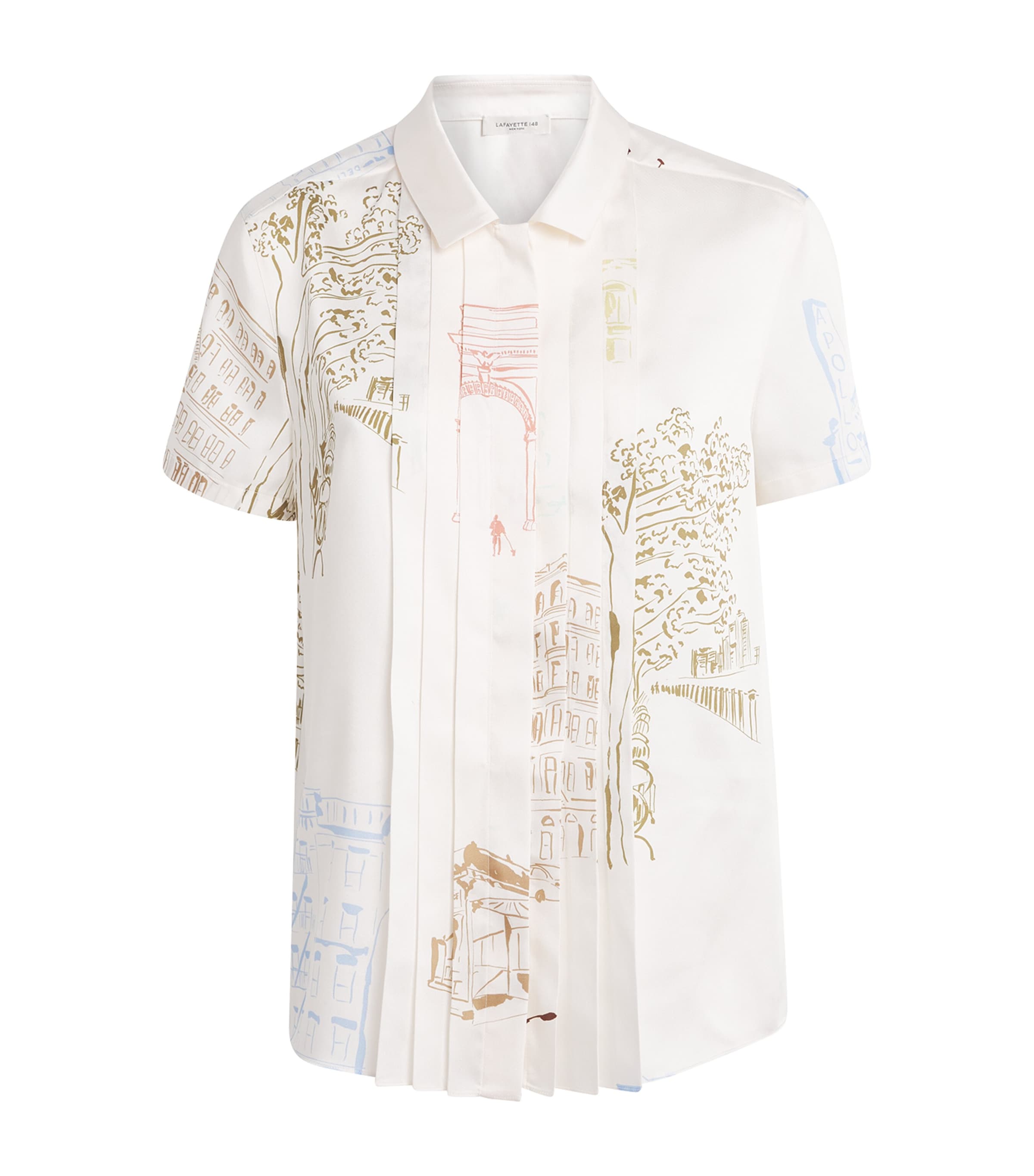 Printed Pleated Shirt