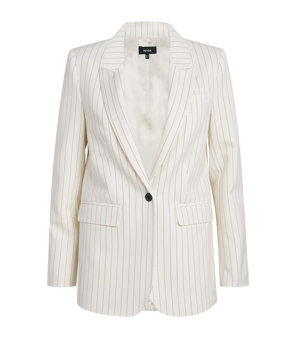 Pinstripe Single-Breasted Blazer