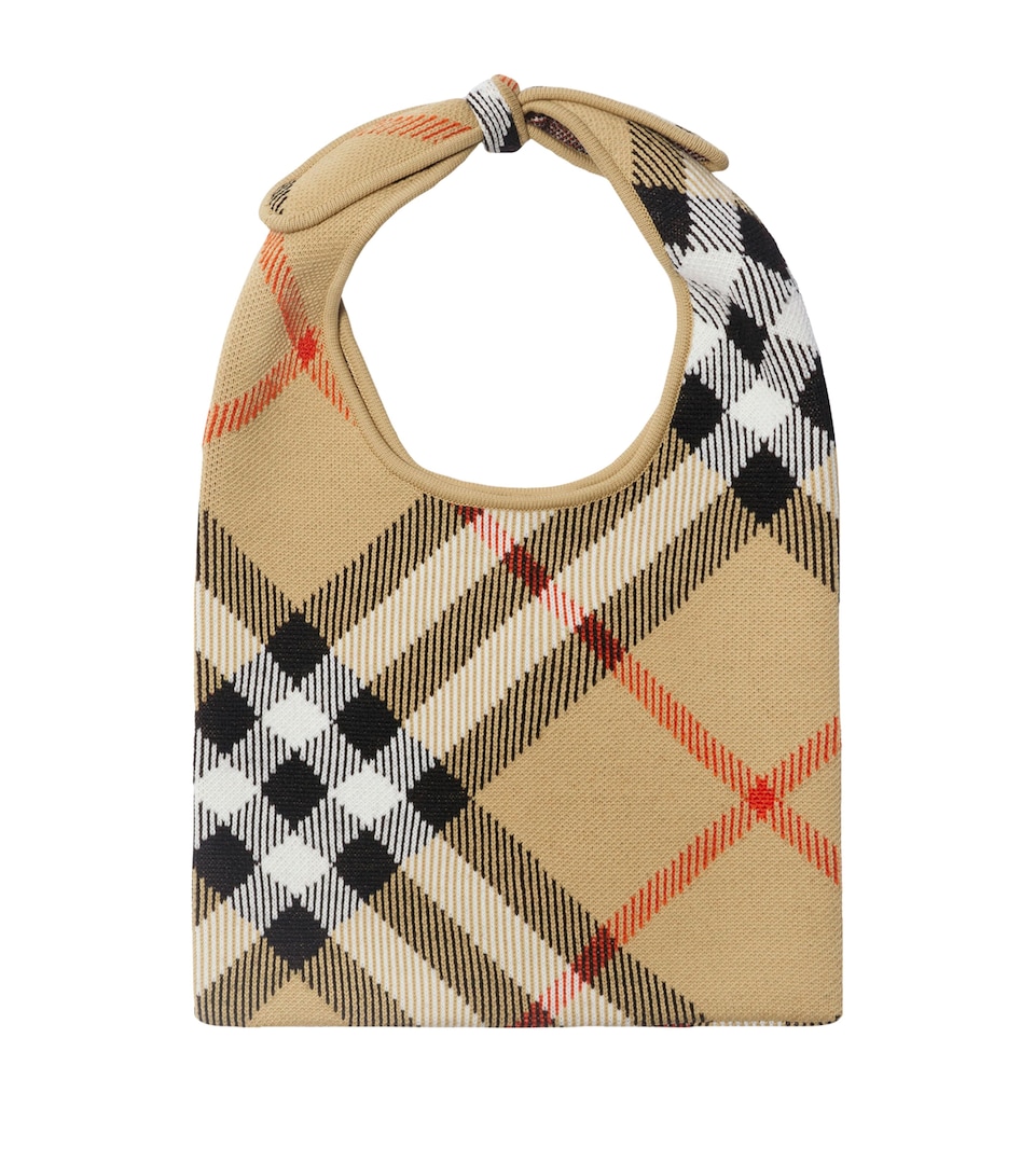 Knitted Check Tie Shoulder Bag