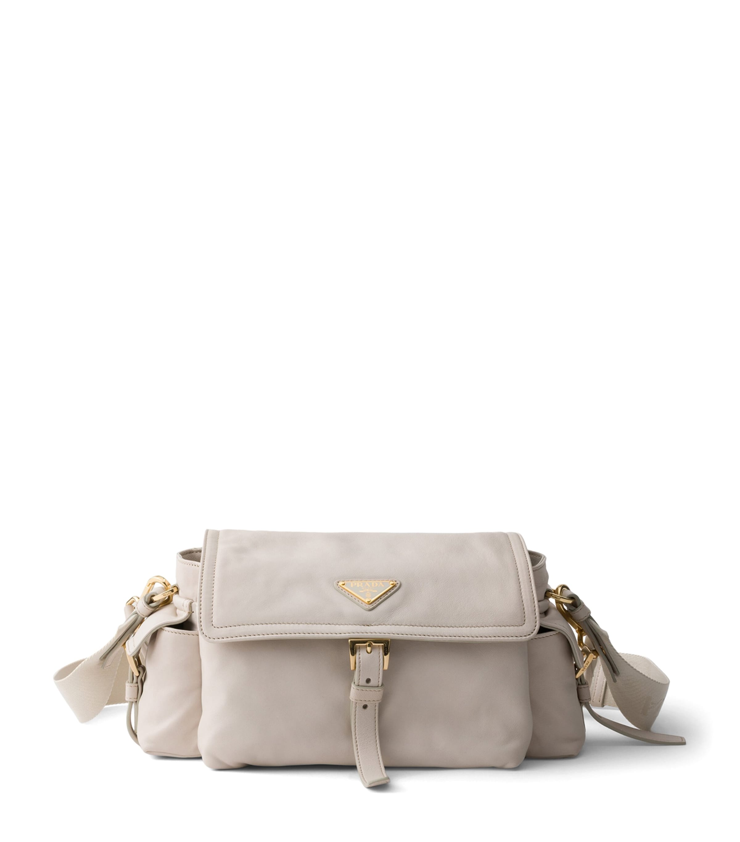 Prada Medium Nappa Leather Explore Shoulder Bag Neutral