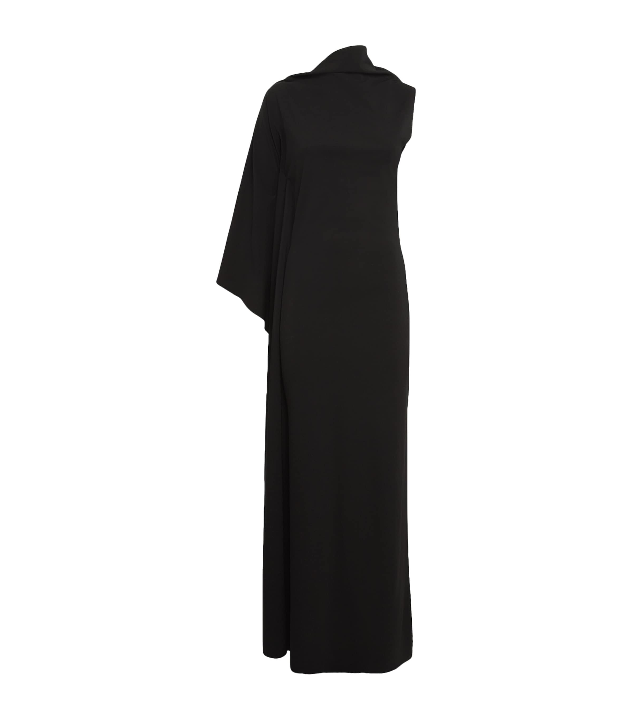Asymmetric Draped Maxi Dress