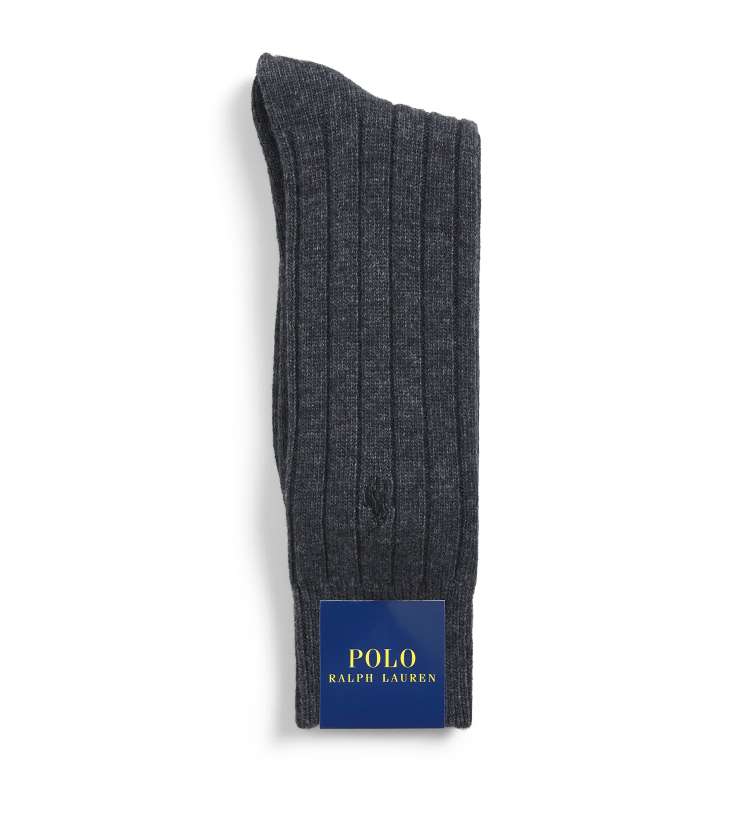 Polo Ralph Lauren Mens Wool-Blend Fair Isle Socks Dark Charcoal