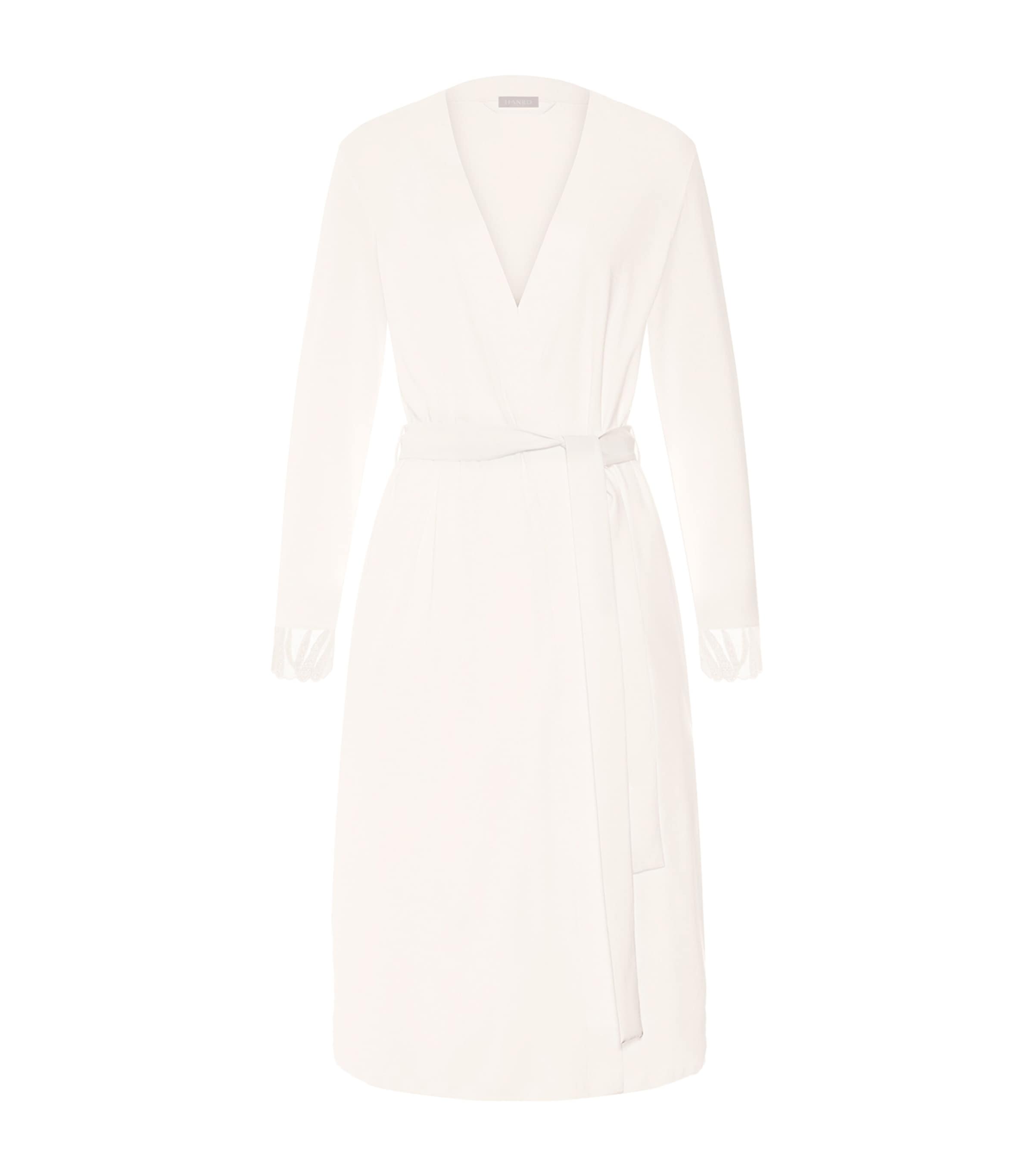 Hanro Womens Cotton Rosaria Robe Off White