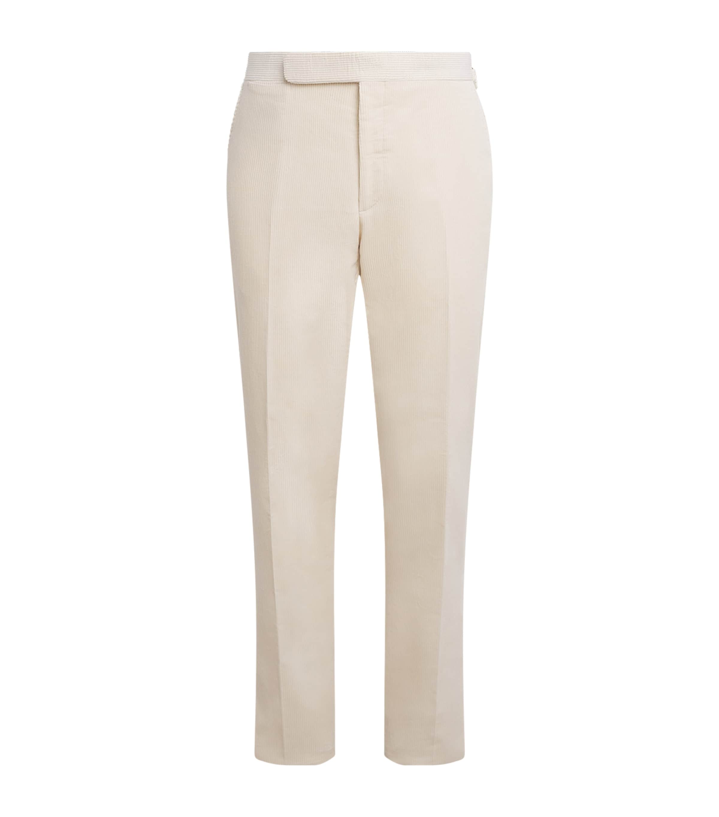 Ralph Lauren Purple Label Mens Cotton Corduroy Trousers New Classic Cream
