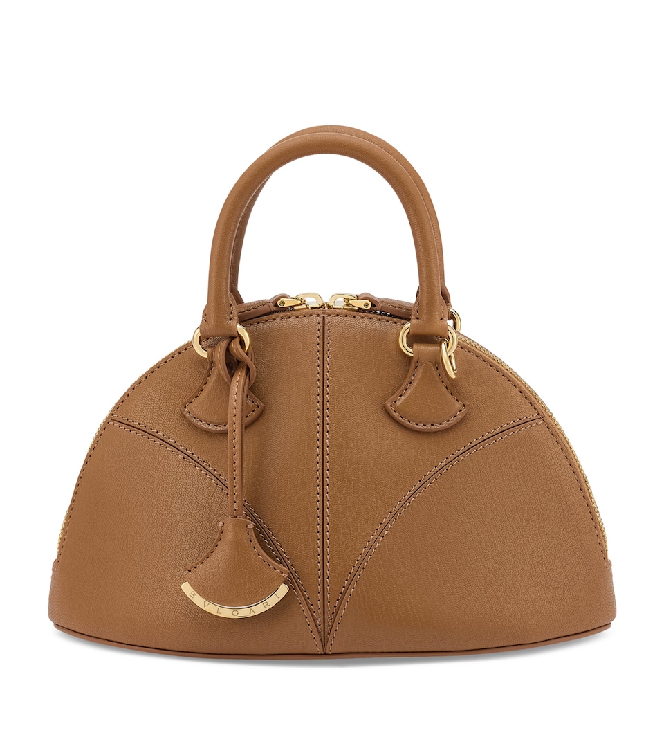 Bvlgari Small Leather Marquise Top-Handle Bag Brown