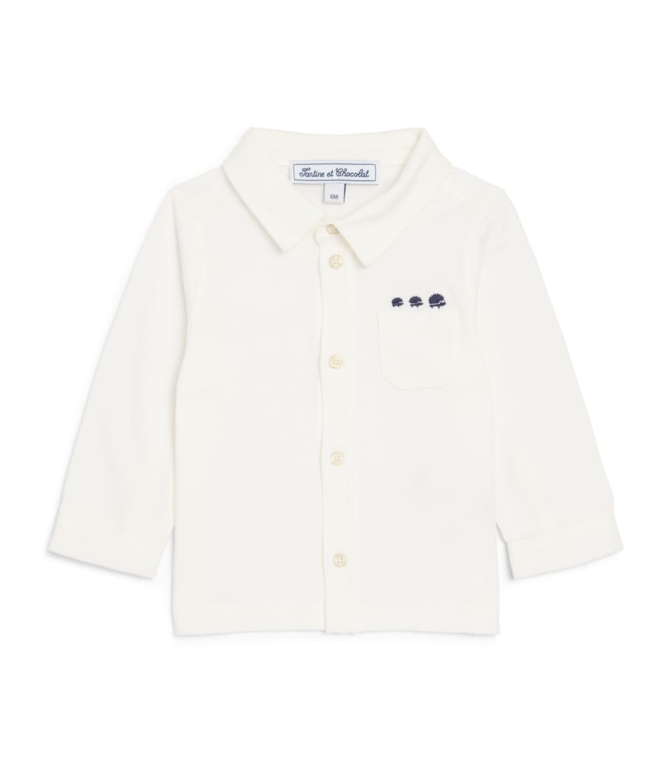 Tartine et Chocolat Cotton Embroidered Shirt (3 Months-4 Years) Nacre