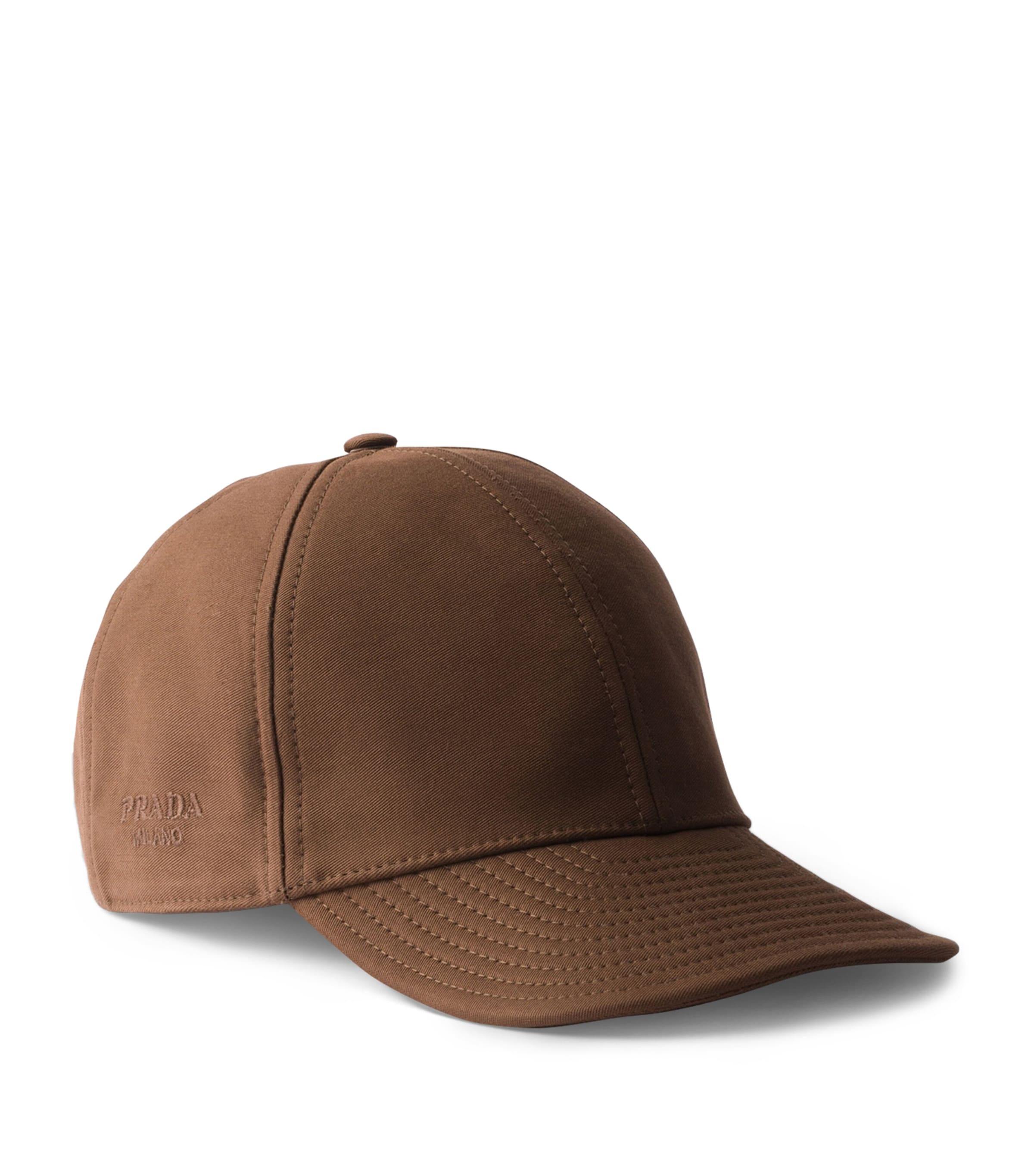 Prada Old Cotton Satin Baseball Cap Brown