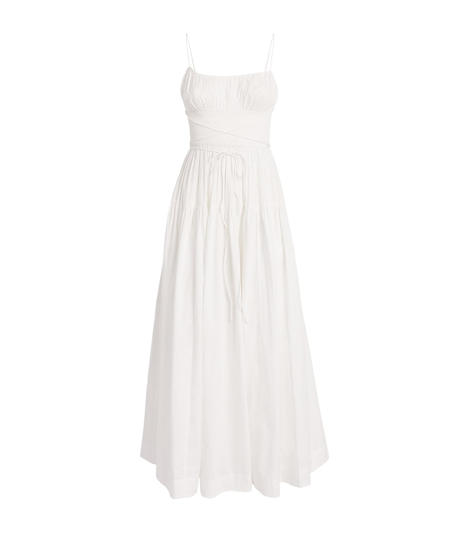 DÔEN Womens Organic Cotton Safia Midi Dress Salt