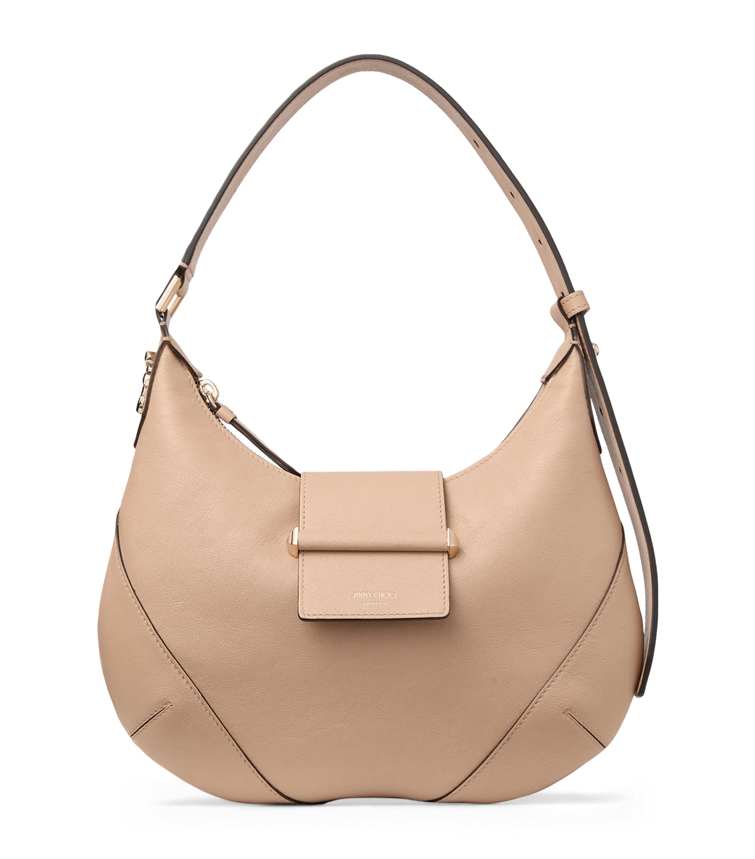 Jimmy Choo Bar Lambskin Shoulder Bag Chai/shiny Gold