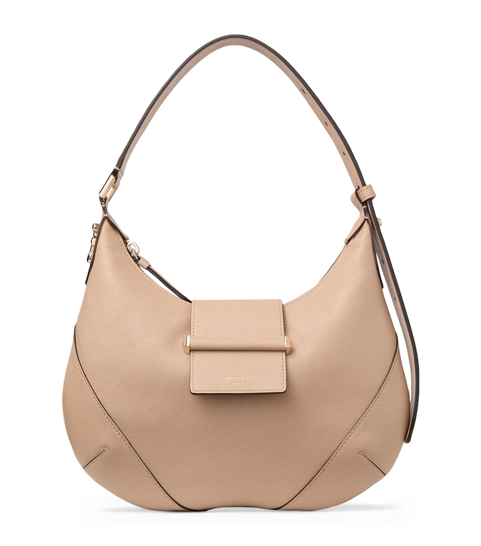 Jimmy Choo Bar Lambskin Shoulder Bag Chai/shiny Gold