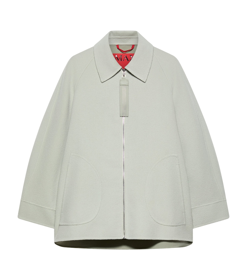 MAX&Co. Womens Virgin Wool A-Line Coat Jade