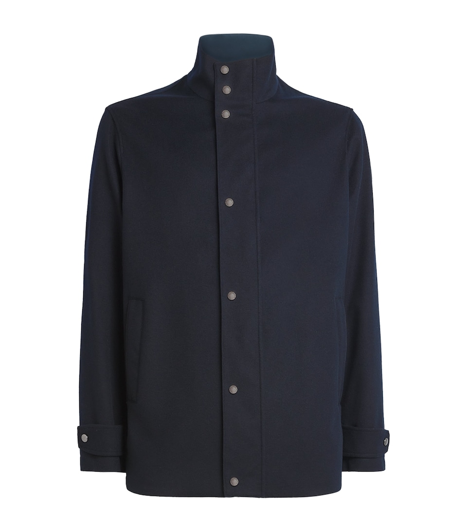 Cashmere Green Storm System Car Coat