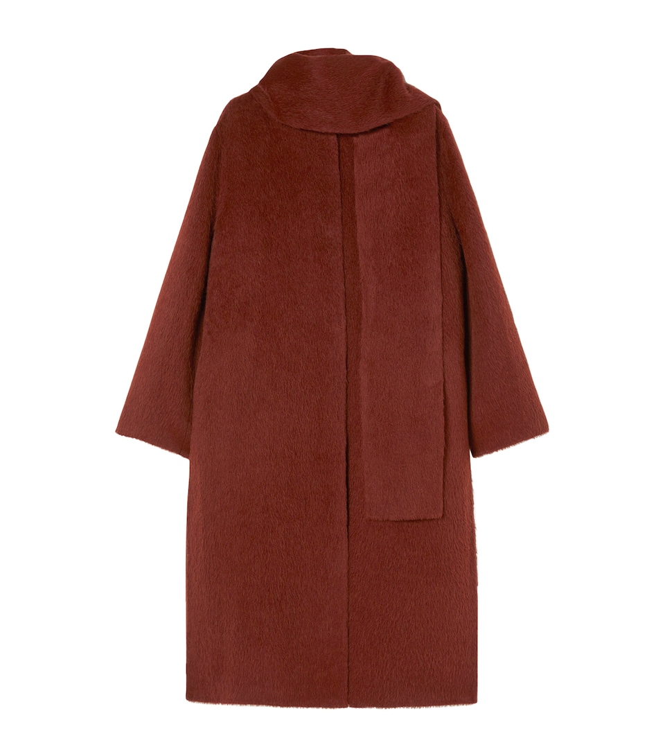 Alpaca-Wool Scarf-Detail Coat